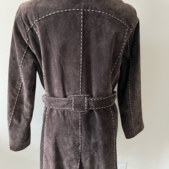 SOLD - ROXY Brown suede jacket Fits like Medium - Picture 6 of 9